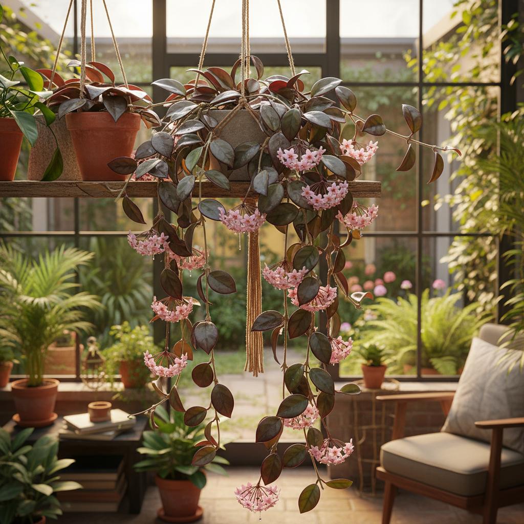 Pianta della Cera Rubra (Hoya carnosa 'Rubra')