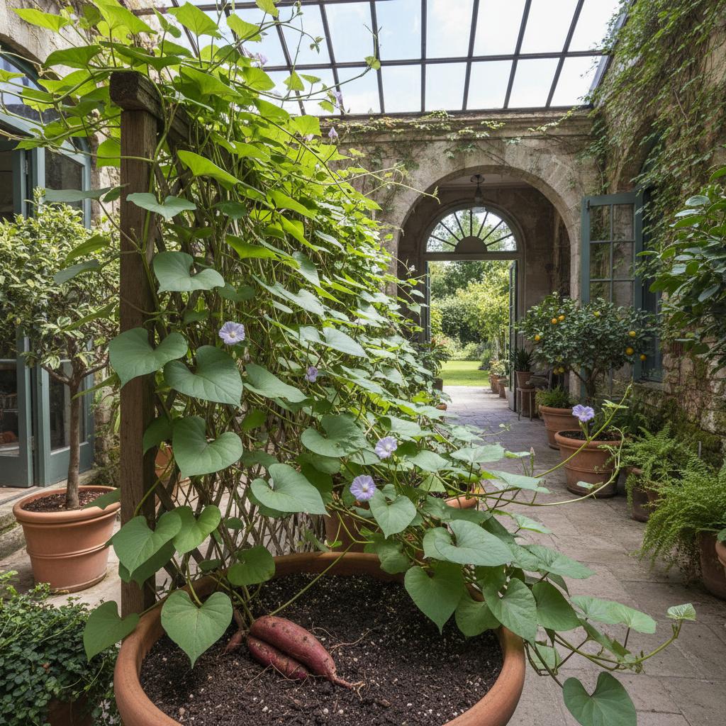 Süßkartoffelpflanze (Ipomoea batatas)