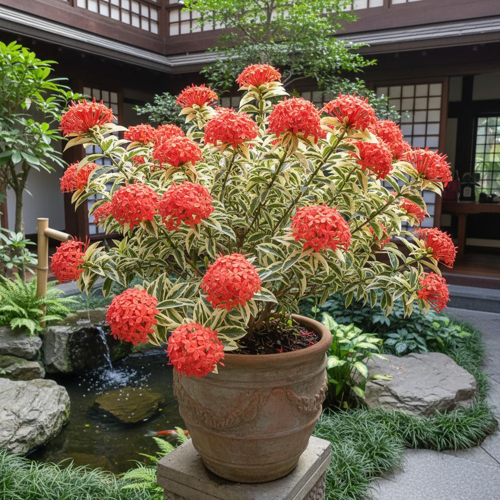 Siam-Schleifen-Ixora (Ixora 'Siam Ribbon')