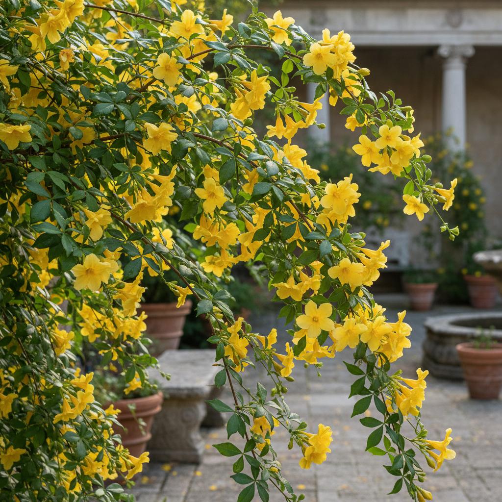 Gelsomino giallo (Gelsomino di Mesny) (Jasminum mesnyi)
