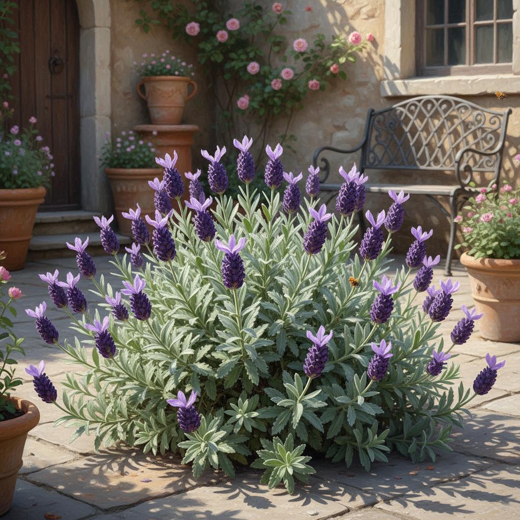 Silber-Anouk-Spitzenlavendel (Lavandula stoechas 'Silver Anouk')