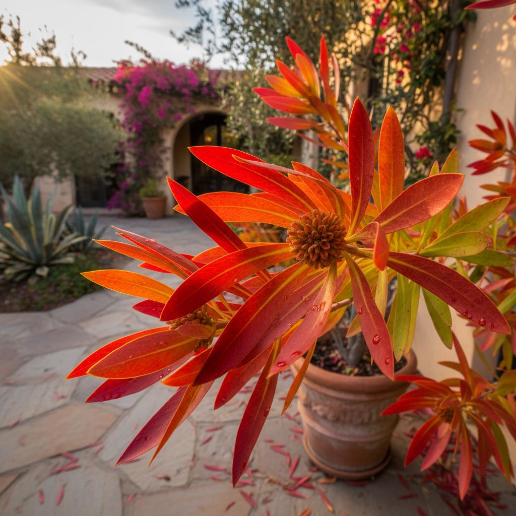 Safari-Sonnenuntergang-Leucadendron (Leucadendron 'Safari Sunset')