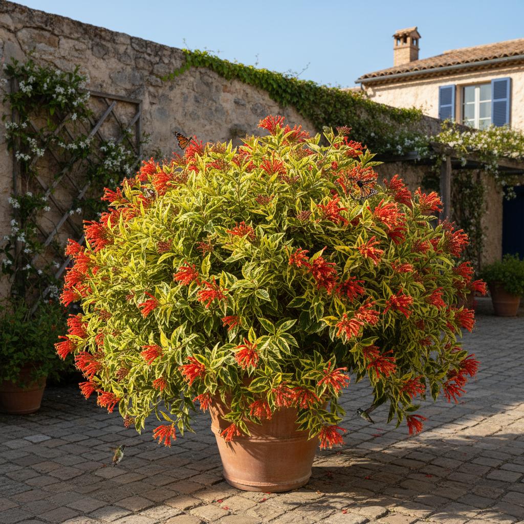 Fiore di fuoco 'Lime Sizzler' (Hamelia patens 'Lime Sizzler')