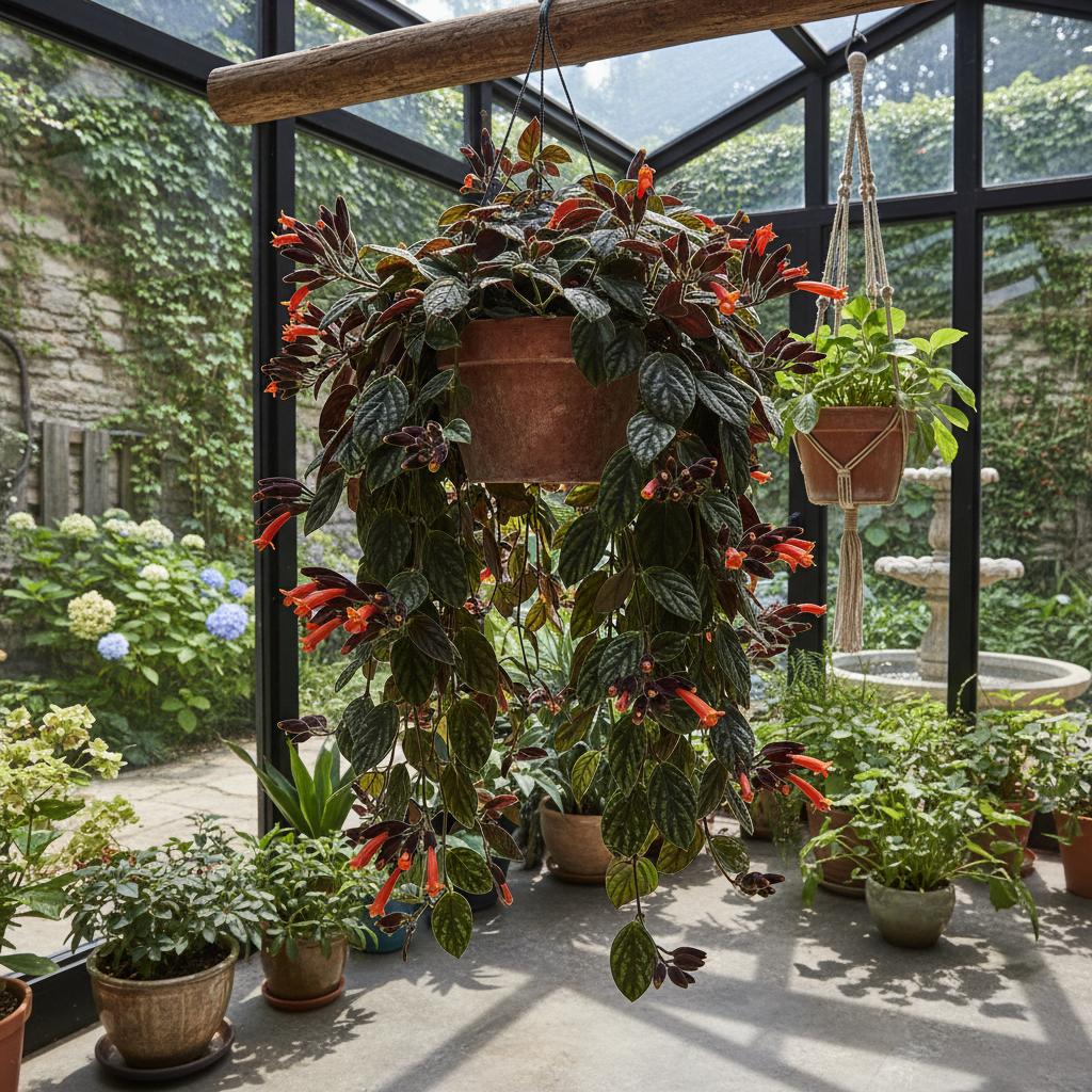 Schwarze Pagode-Lippenblume (Aeschynanthus 'Black Pagoda')