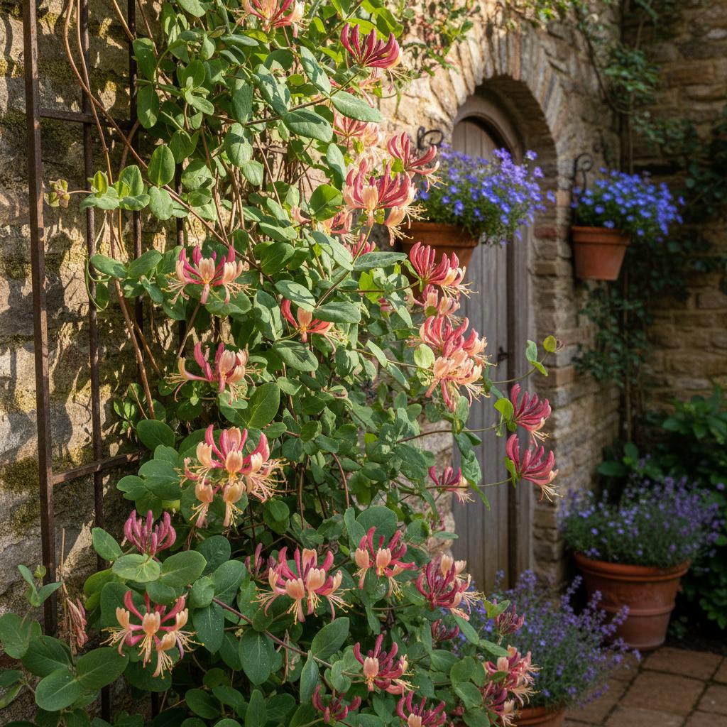 Goldflame-Heckenkirsche (Lonicera × heckrottii 'Goldflame')