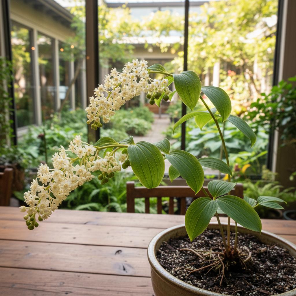 Weißer Trauben-Spiessblume (Maianthemum racemosum)