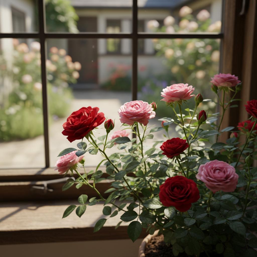 Miniaturrose (Rosa chinensis var. minima)