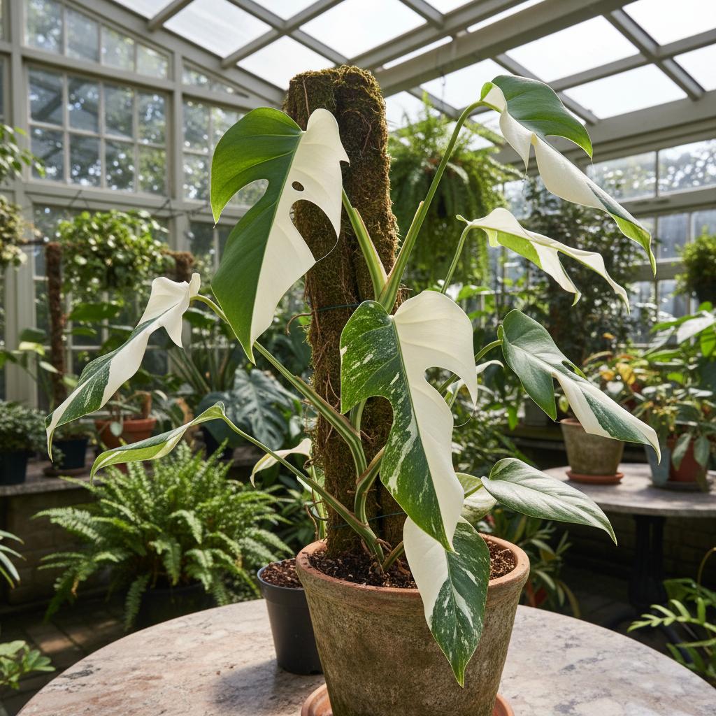 Weißbunte Standley-Monstera (Monstera standleyana 'Albo Variegata')