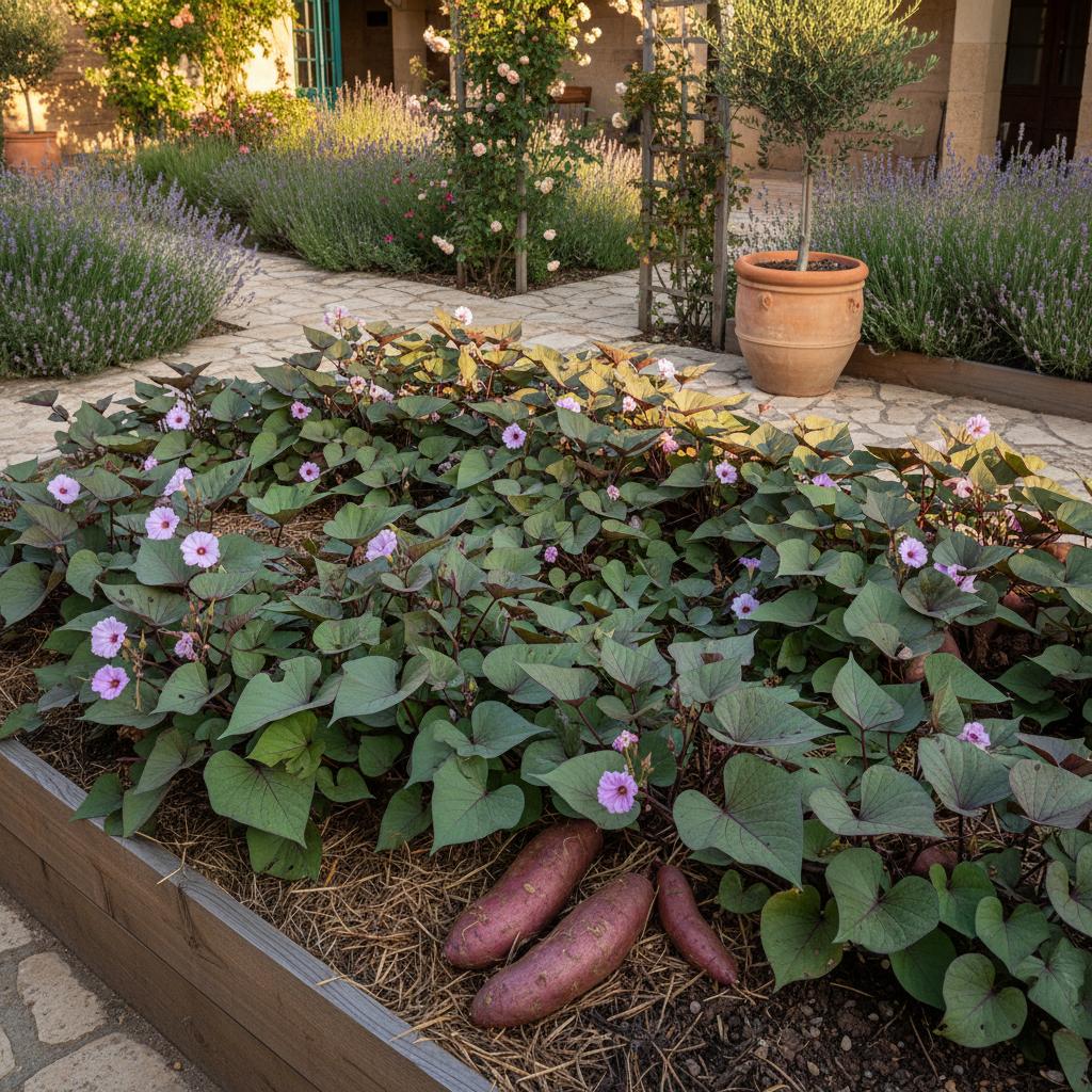 Ornamentale Süßkartoffelpflanze 'Murasaki' (Ipomoea batatas 'Murasaki')