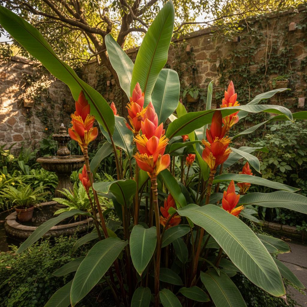 Rotblühende Blumenbanane (Musa coccinea)