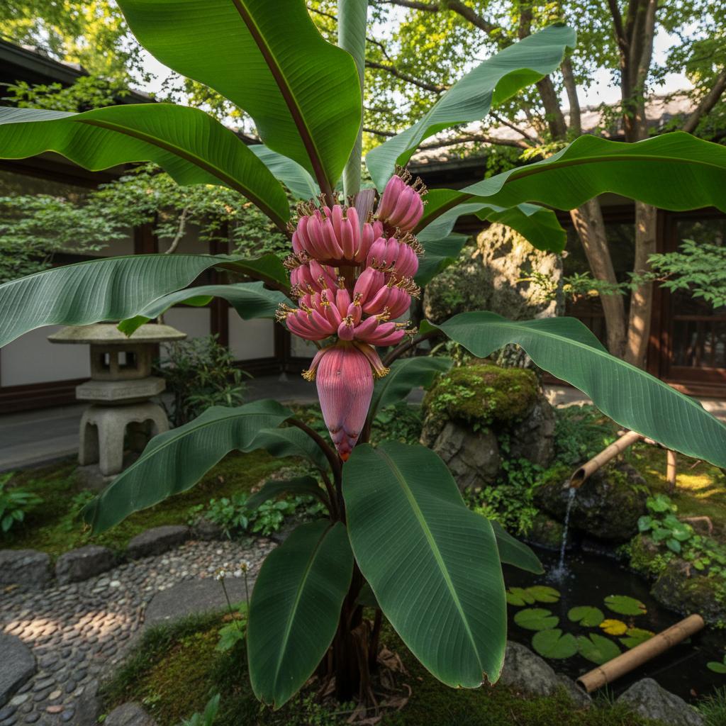 Rosa Bananenpflanze (Musa velutina)