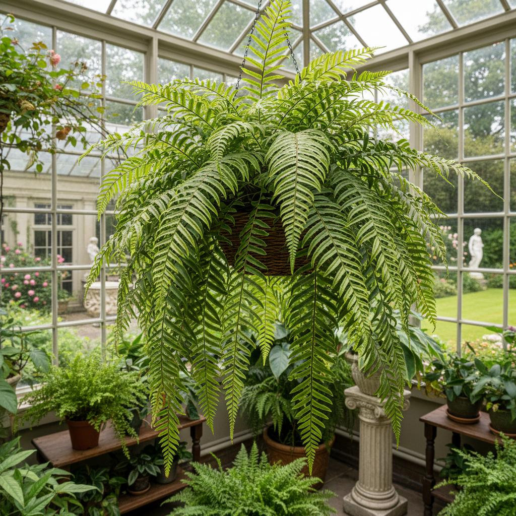 Tigerfarn (Bostonfarn-Kultivar) (Nephrolepis exaltata 'Tiger Fern')