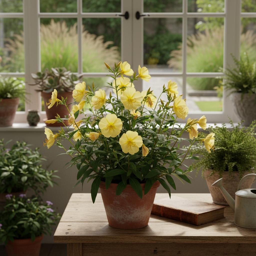 Zitronen-Nachtkerze (Oenothera 'Lemon Drop')