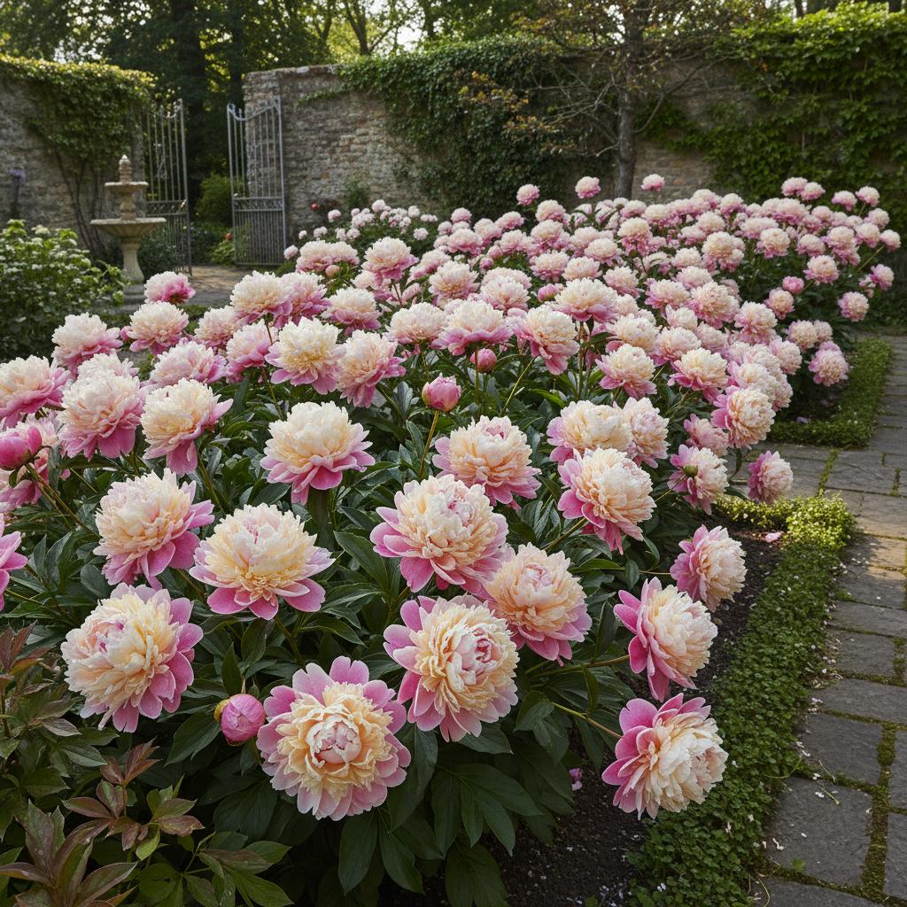 Peonia 'Raspberry Sundae' (Paeonia lactiflora 'Raspberry Sundae')