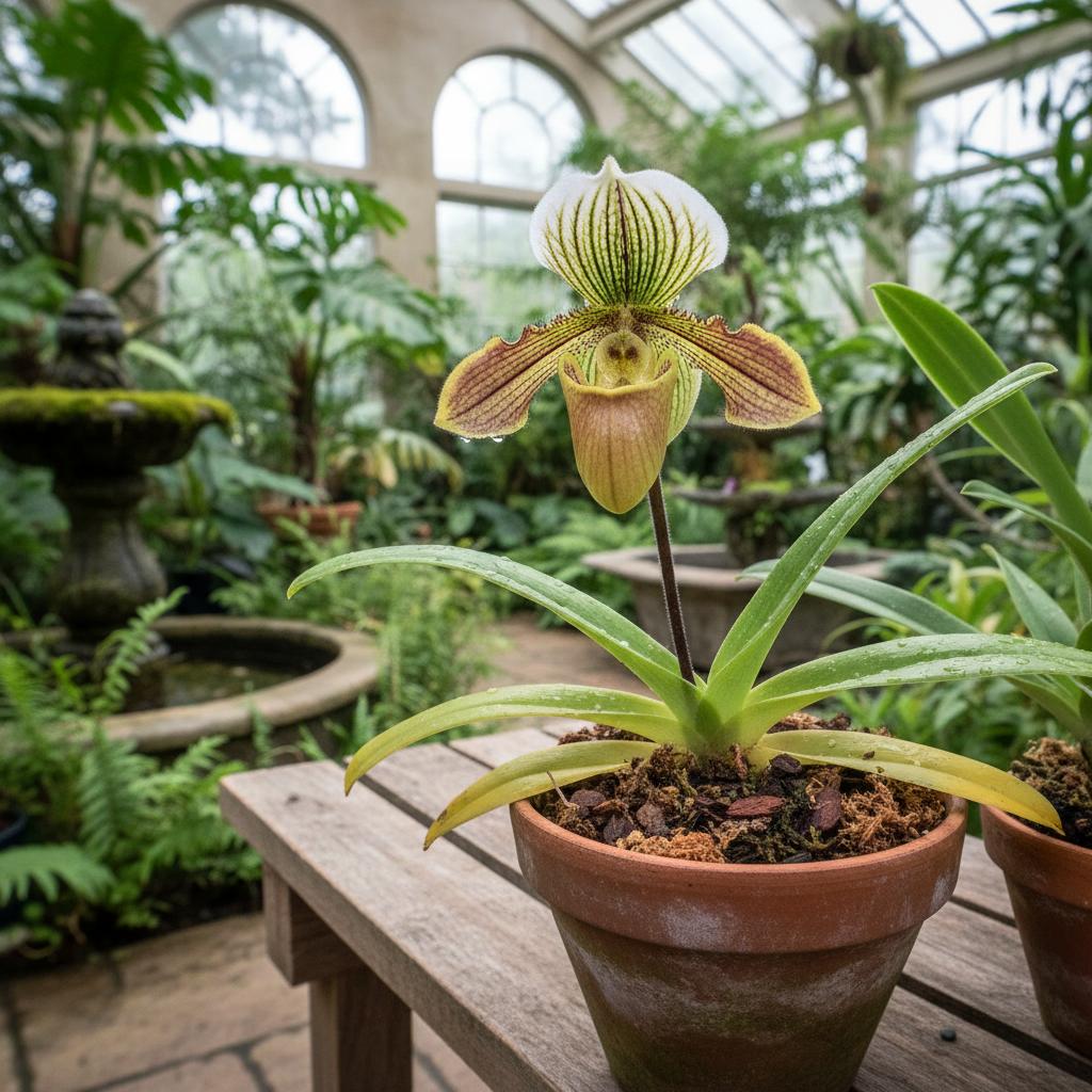Orchidea da sandalo (Paphiopedilum insigne) (Paphiopedilum insigne)