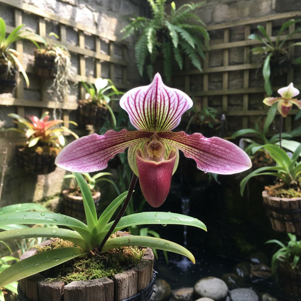 Orchidea Pantofola Charlesworth (Paphiopedilum charlesworthii)