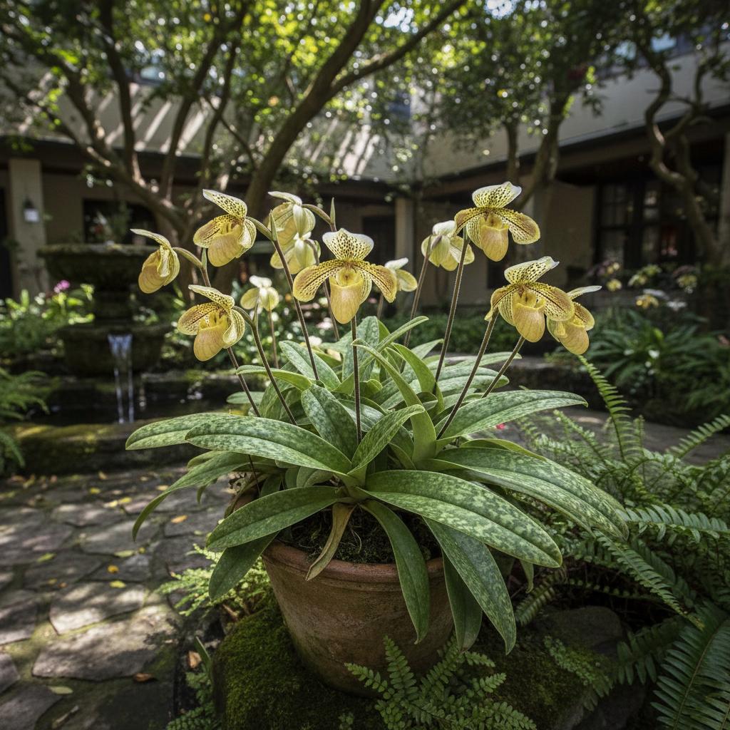 Orchidea Pantofola (Paphiopedilum concolor) (Paphiopedilum concolor)