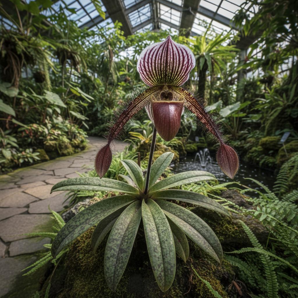 Behaarter Frauenschuh (Paphiopedilum hirsutissimum)