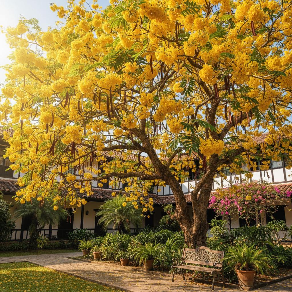 Albero del fiore d'oro (Peltophoro) (Peltophorum pterocarpum)