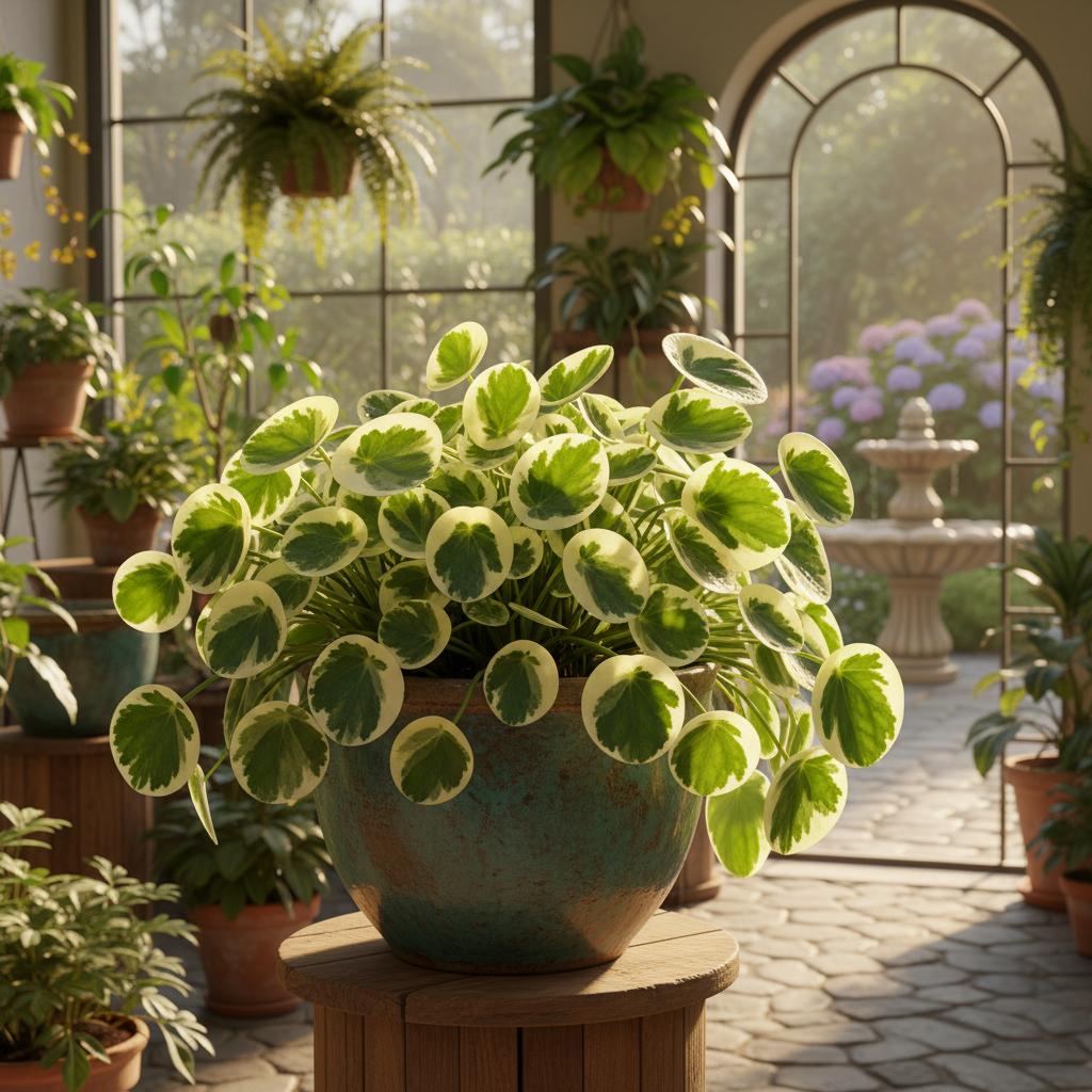 Peperomia a foglie rotonde variegata (Peperomia obtusifolia Variegata)