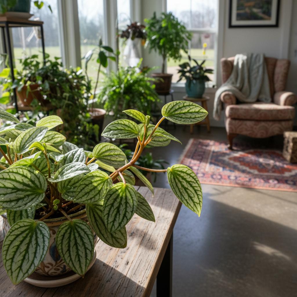 Peperomia a strisce bianche (Peperomia albovittata)