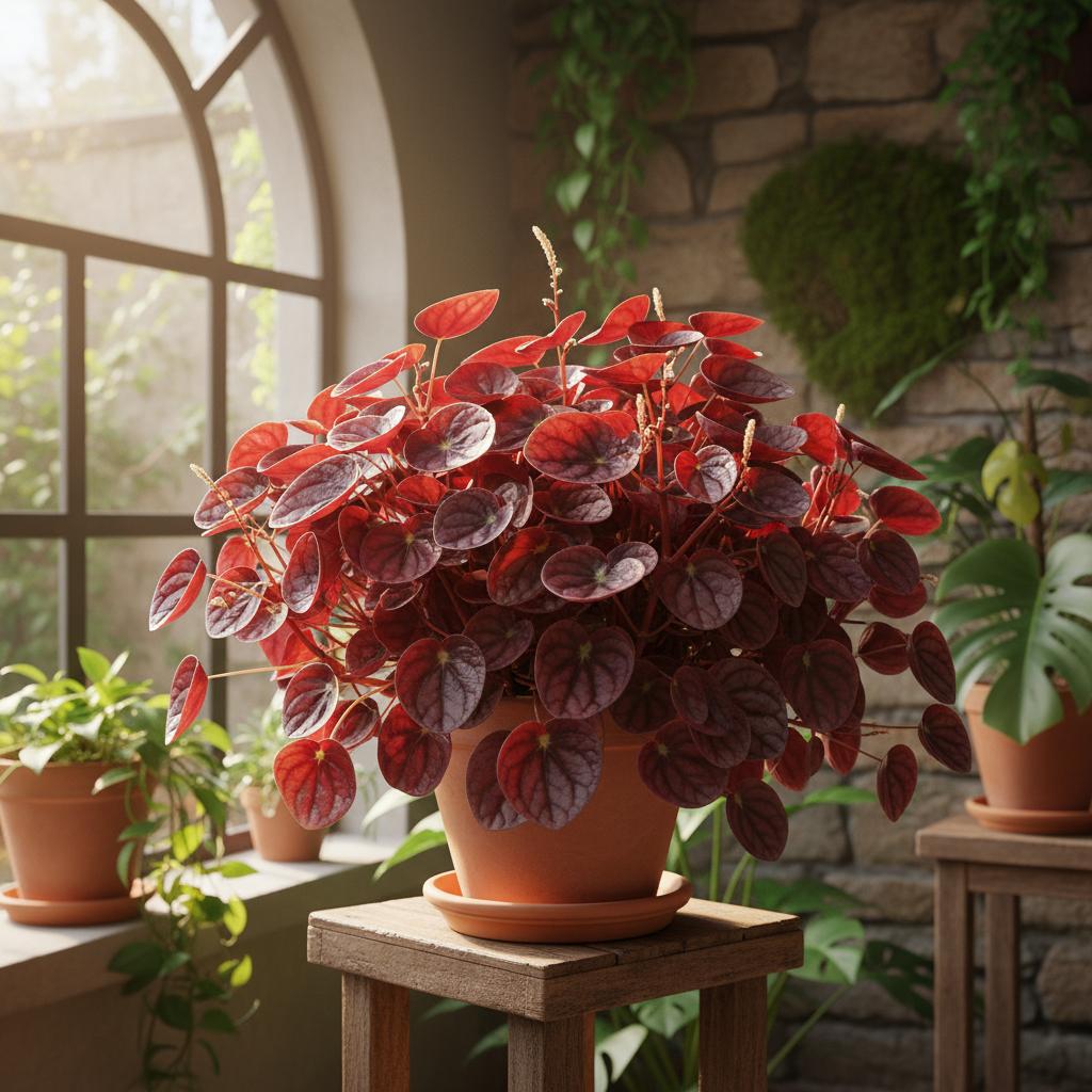 Peperomia Caperata Rossa (Peperomia Rugosa) (Peperomia caperata 'Schumi Red')