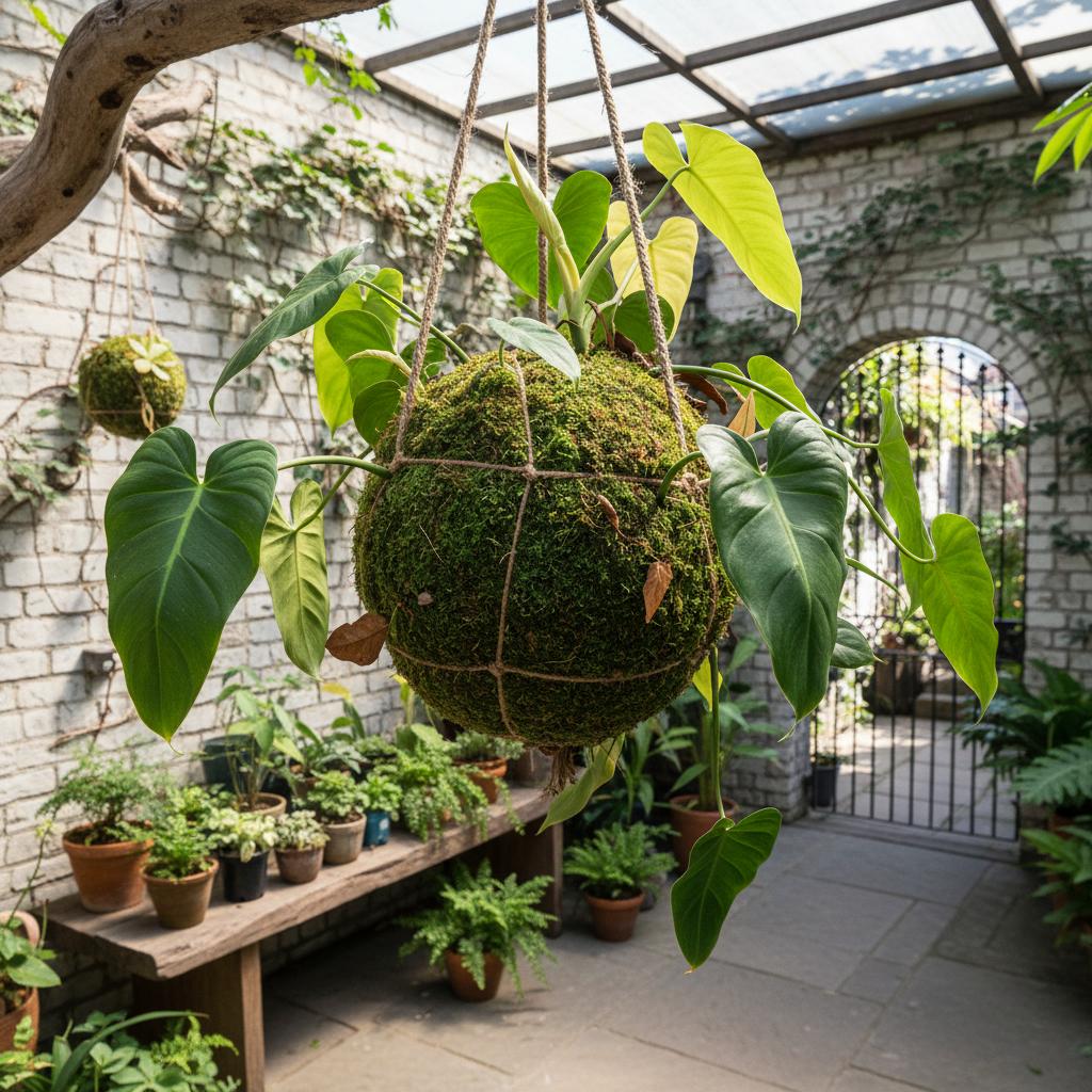 Kokedama di Philodendron (Philodendron kokedama)