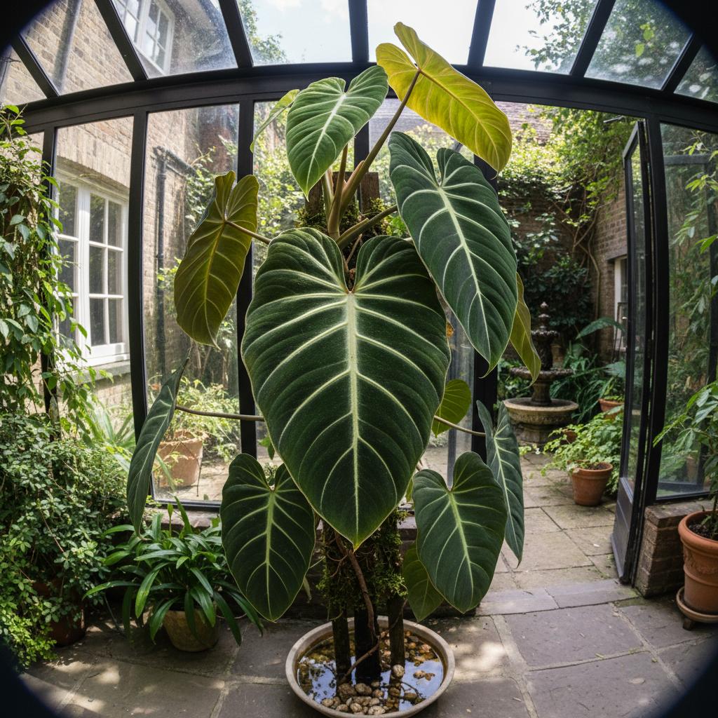 Filodendro ibrido Gloriosum × Melanochrysum (Philodendron gloriosum × melanochrysum)