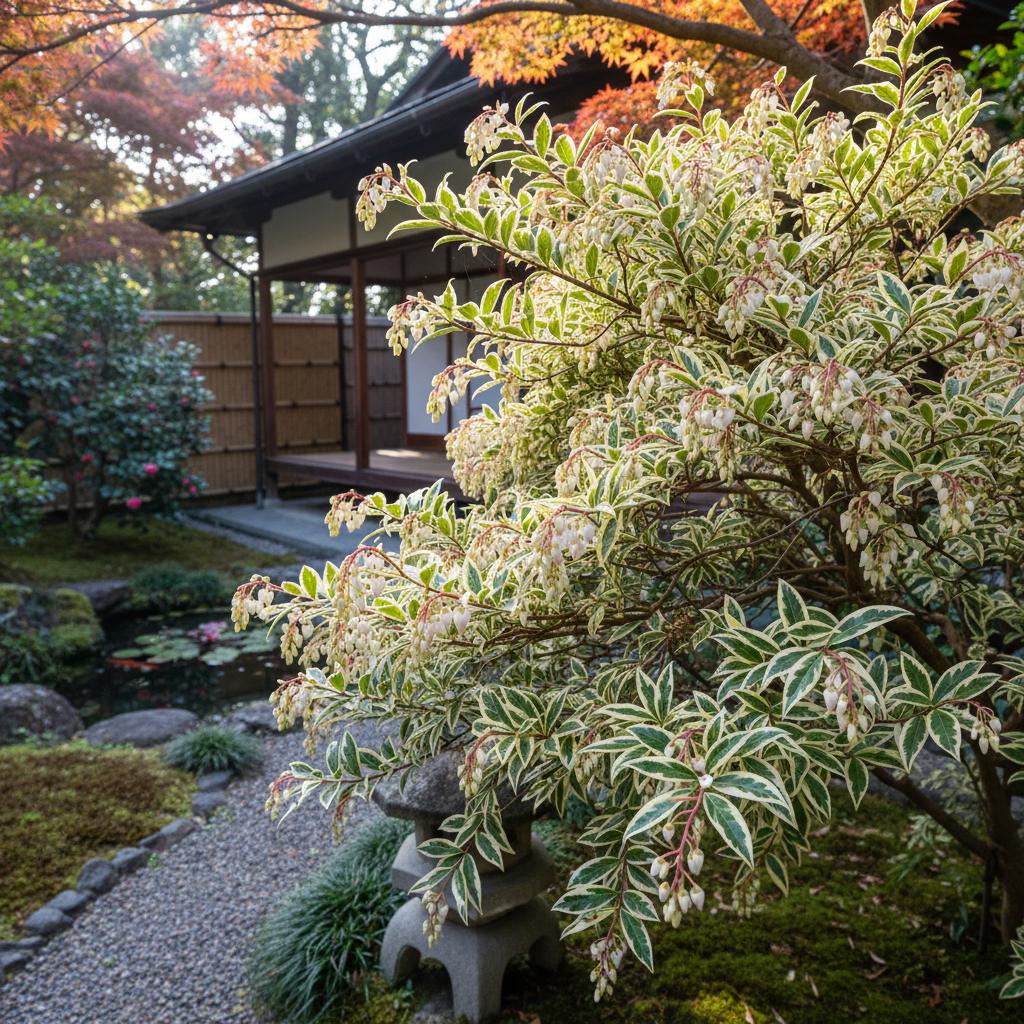 Pieris giapponese variegata (Pieris japonica 'Variegata')
