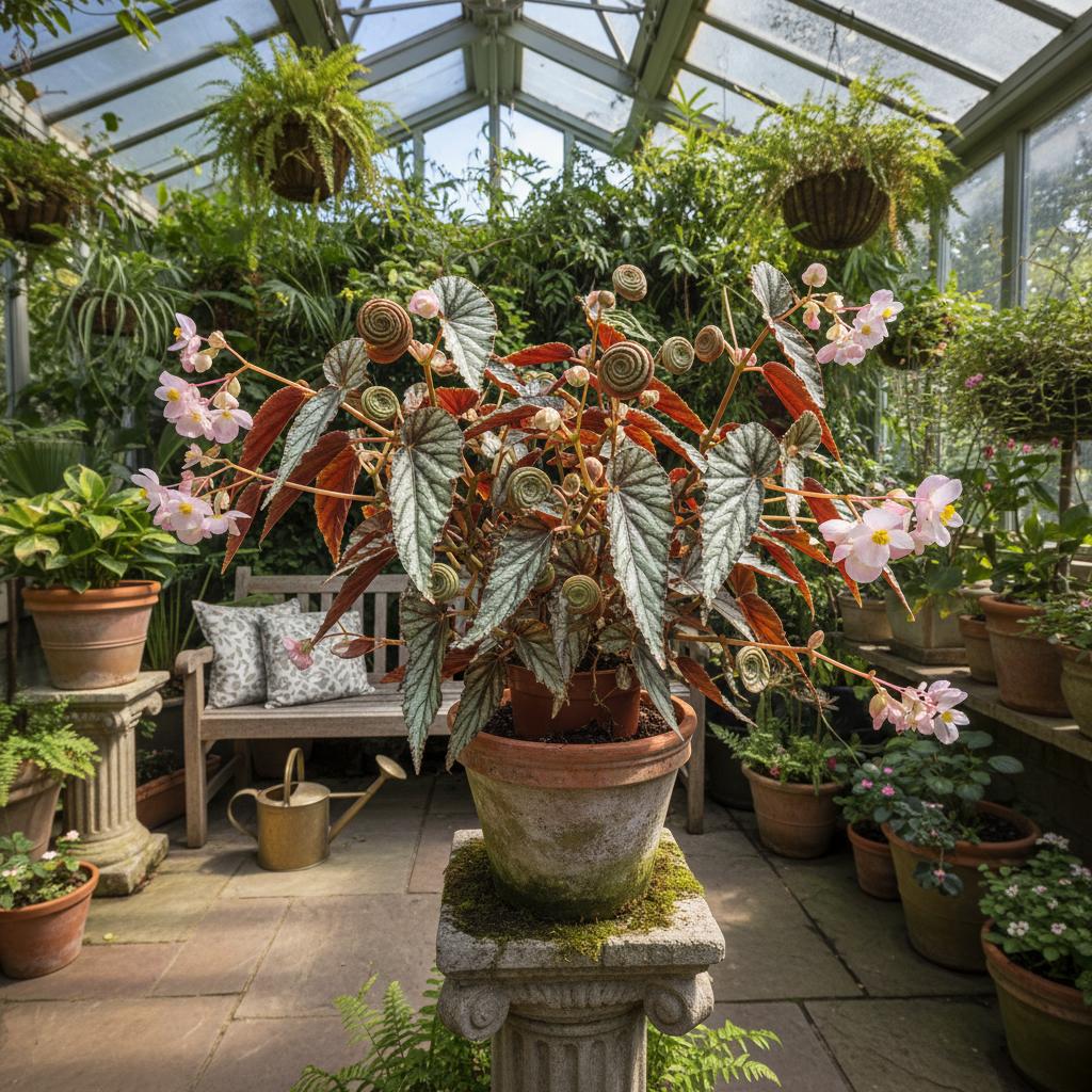 Rex-Begonie 'Escargot' (Begonia × rex-cultorum 'Escargot')