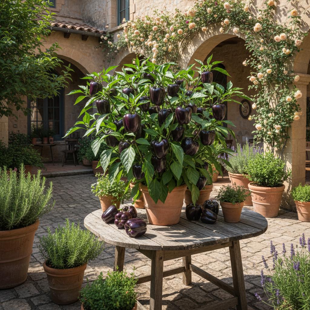 Purpur-Paprika 'Purple Holland' (Capsicum annuum 'Purple Holland')