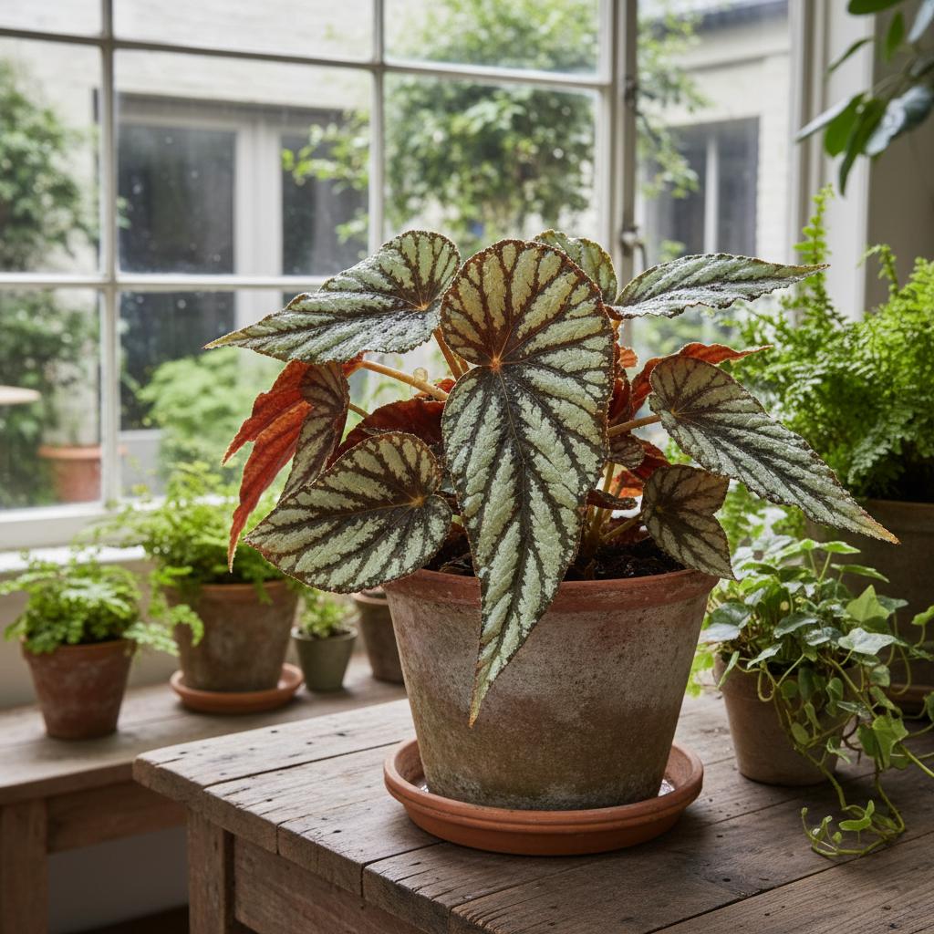 Begonia Rex 'Escargot' (Begonia a spirale) (Begonia rex-cultorum 'Escargot')