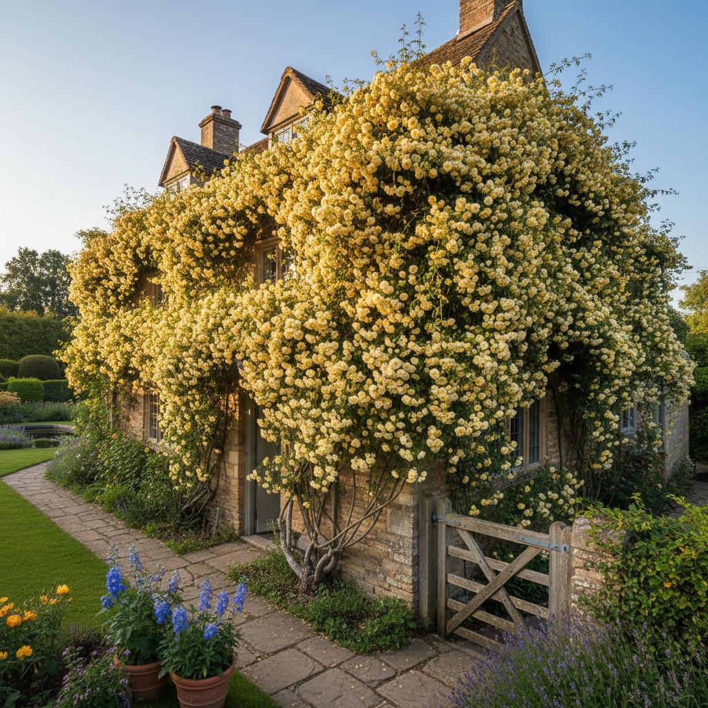 Gelbe Banks-Rose (Rosa Banksiae 'lutea')