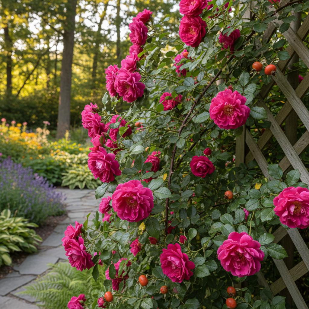 Kartoffelrose 'John Cabot' (Rosa rugosa 'John Cabot')
