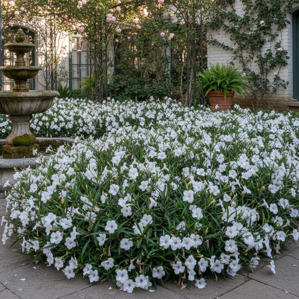 White Katie Dwarf Mexican Petunia (Ruellia simplex 'White Katie')