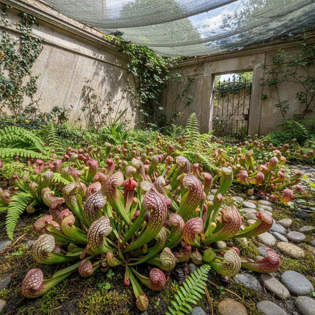 Papageien-Schlauchpflanze (Sarracenia psittacina)