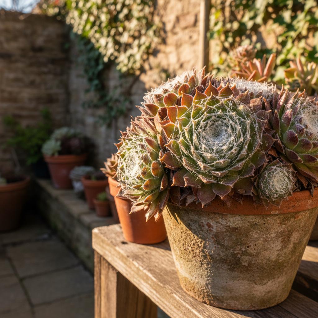 Spinnweb-Hauswurz 'Cebenese' (Sempervivum arachnoideum 'Cebenese')