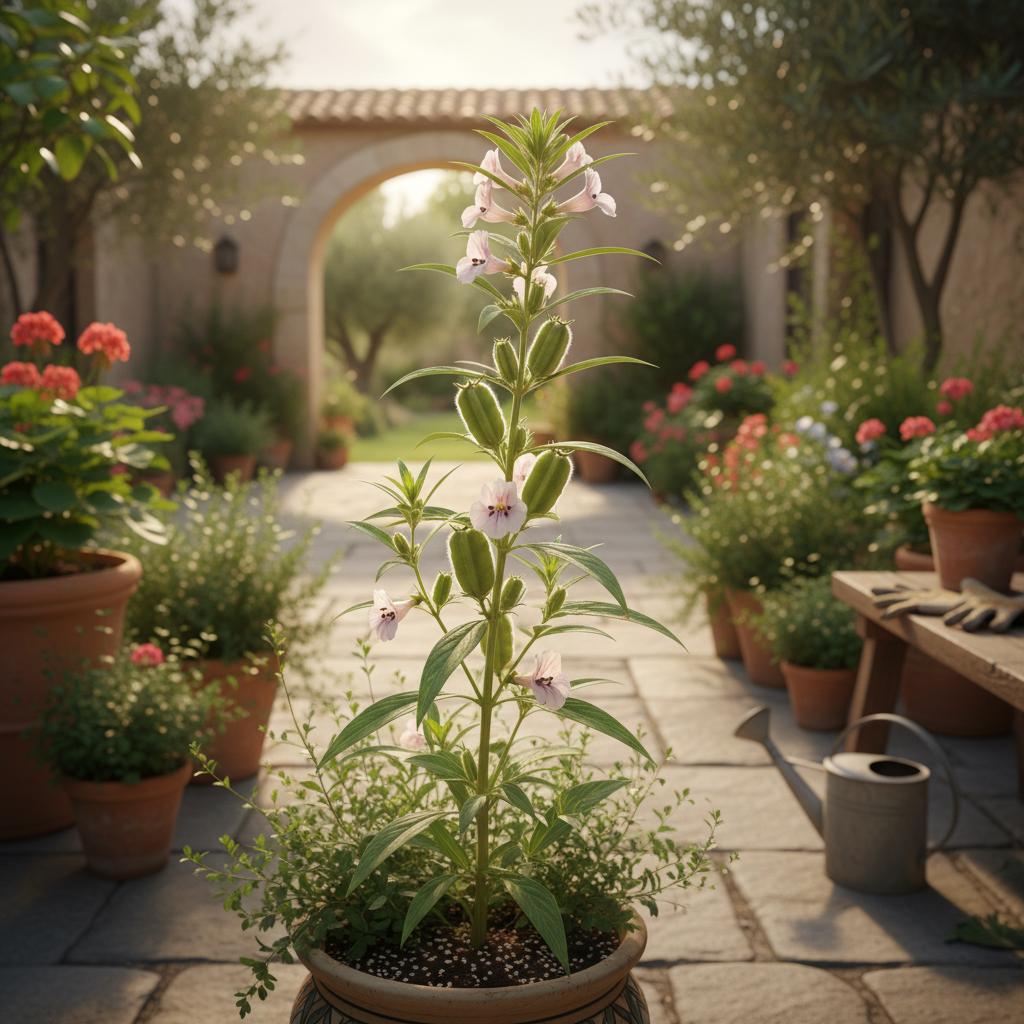 Sesampflanze (Sesamum indicum)