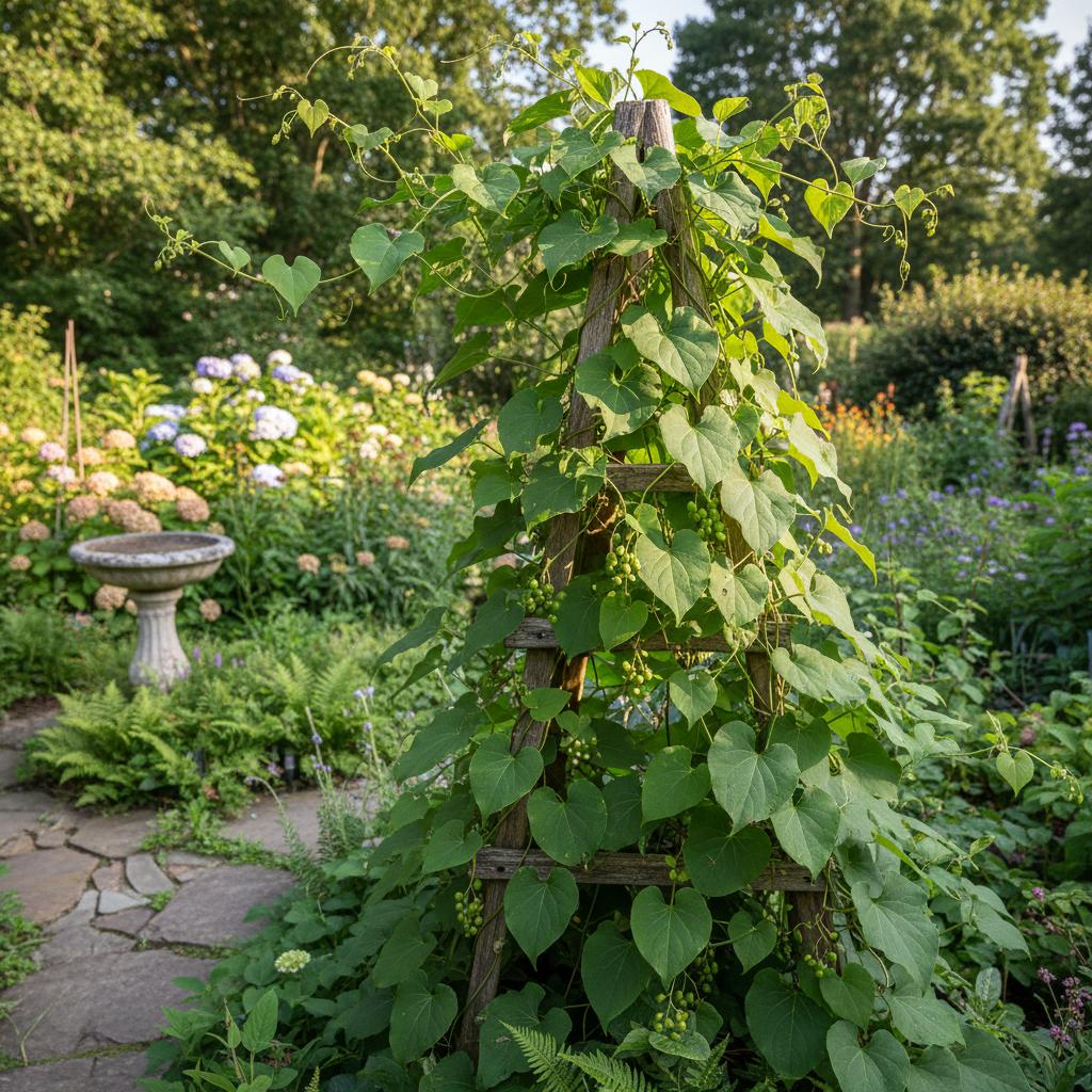 Glatte Schmierwurz (Smilax herbacea)