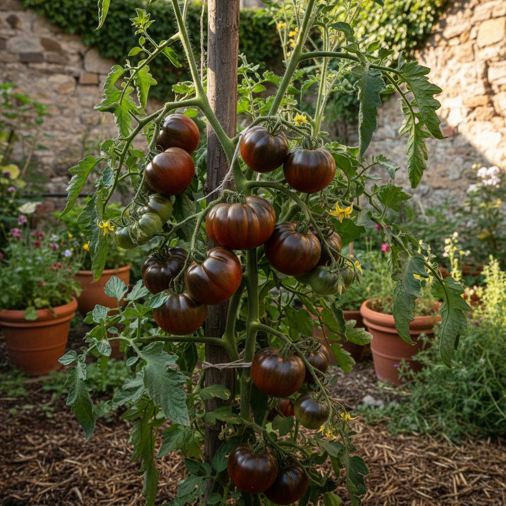 Japanische Schwarze Trifele-Tomate (Solanum lycopersicum 'Japanese Black Trifele')