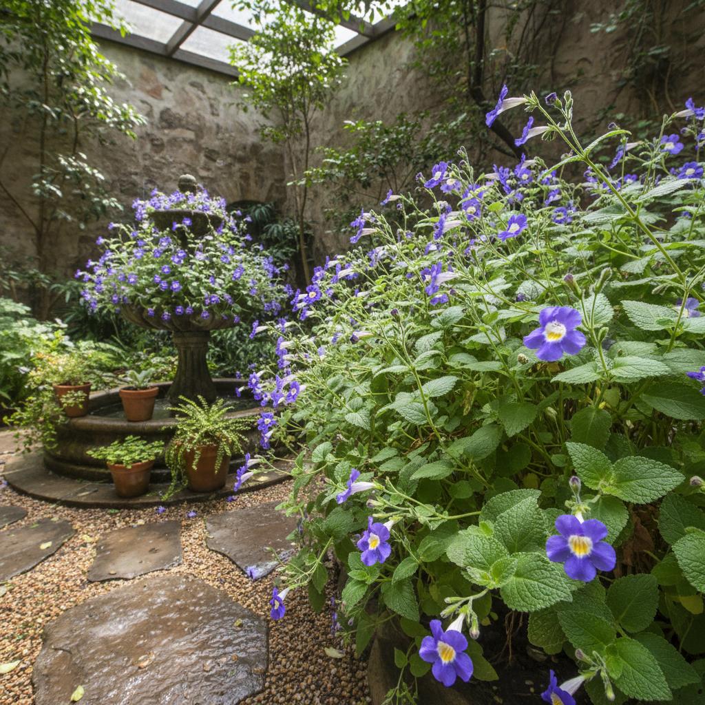 Fels-Streptokarpus 'Concord Blue' (Streptocarpus saxorum 'Concord Blue')