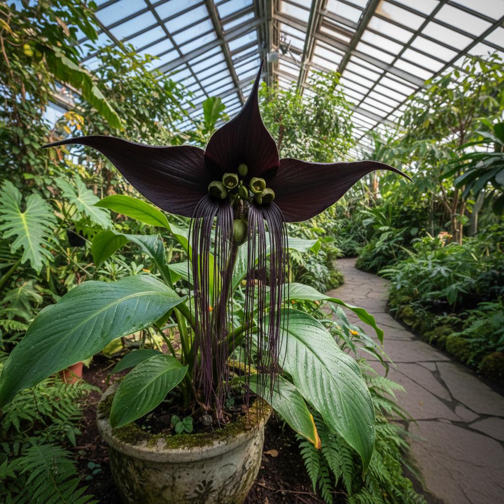 Schwarze Fledermausblume (Tacca chantrieri)