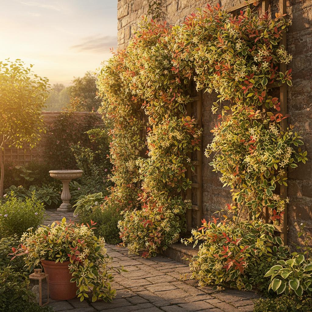 Gelber Sternjasmin 'Summer Sunset' (Trachelospermum asiaticum 'Summer Sunset')