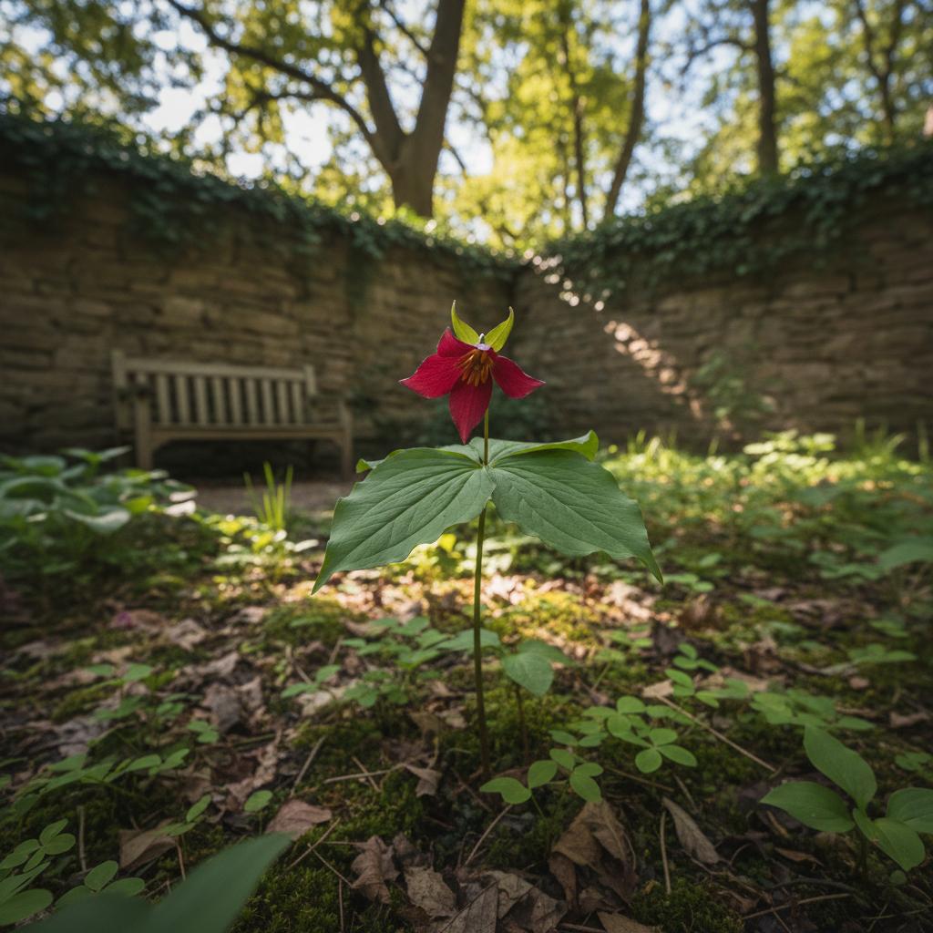 Rote Dreiblattblume (Trillium erectum)