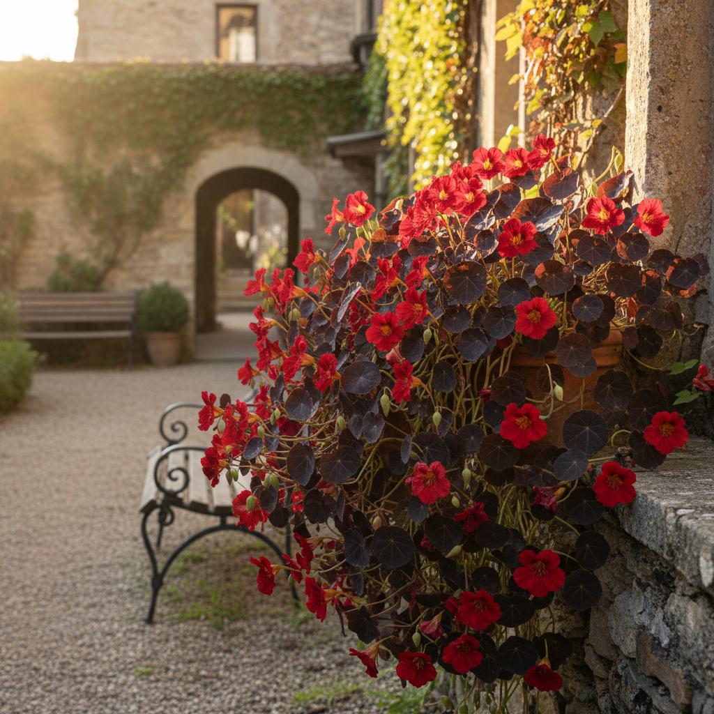 Kapuzinerkresse 'Kaiserin von Indien' (Tropaeolum majus 'Empress of India')