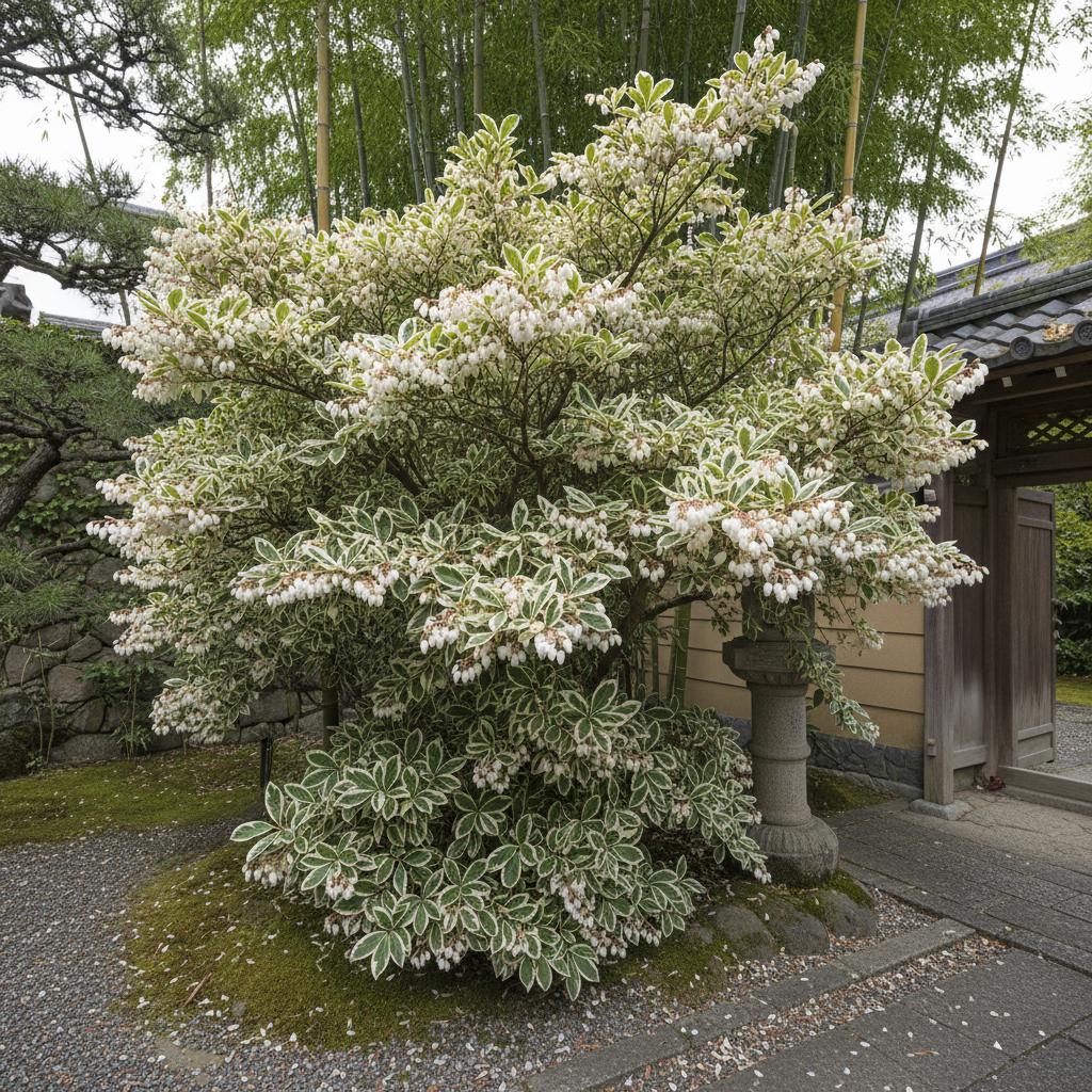 잎무늬 산철쭉 (Pieris japonica variegata)