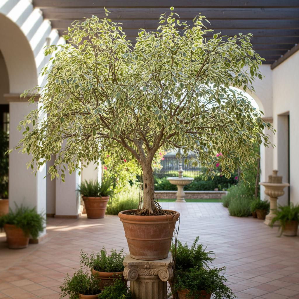 Benjaminfeige Variegata (Ficus benjamina 'Variegata')