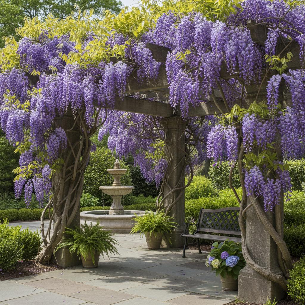 Amerikanische Blauregen 'Amethyst Falls' (Wisteria frutescens 'Amethyst Falls')