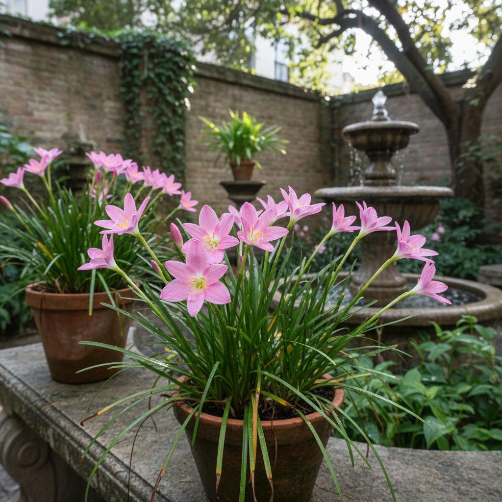 Giglio della pioggia rosa (Zefirante rosa) (Zephyranthes carinata)