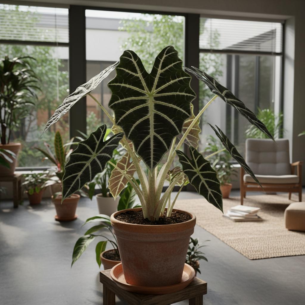 Alocasia 'Polly' oder Amazon-Wendepflanze 'Polly' (Alocasia amazonica 'Polly')